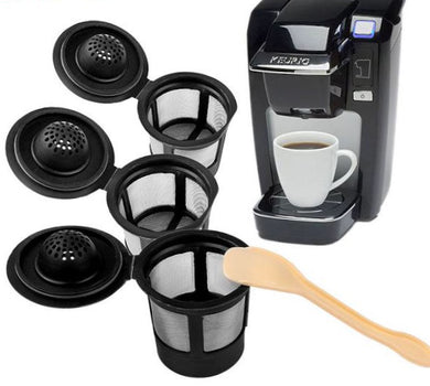 Malibu Coffee, Keurig Coffee Maker Mesh Cups, 3 Pieces with Spoon - visitors