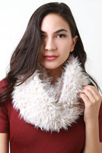 Double Sided Furry and Chunky Knit Circle Scarf - visitors