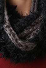 Double Sided Furry and Chunky Knit Circle Scarf - visitors