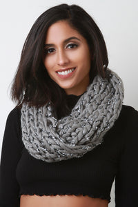Large Yarn Chunky Infinity Scarf - visitors