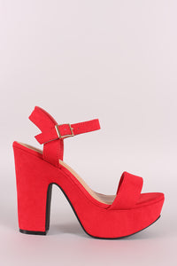Bamboo Suede Ankle Strap Chunky Platform Heel - visitors