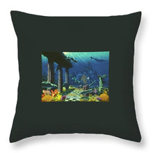 Aqueous Atlantis - Throw Pillow - visitors