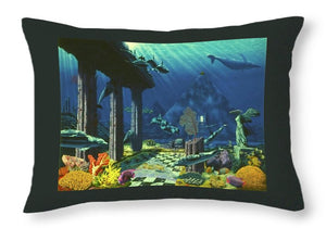 Aqueous Atlantis - Throw Pillow - visitors