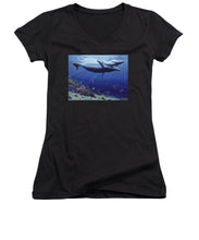 Baby Humpback - Women's V-Neck (Athletic Fit) - visitors