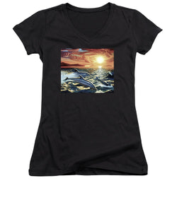 Dolphin Dream - Women's V-Neck (Athletic Fit) - visitors