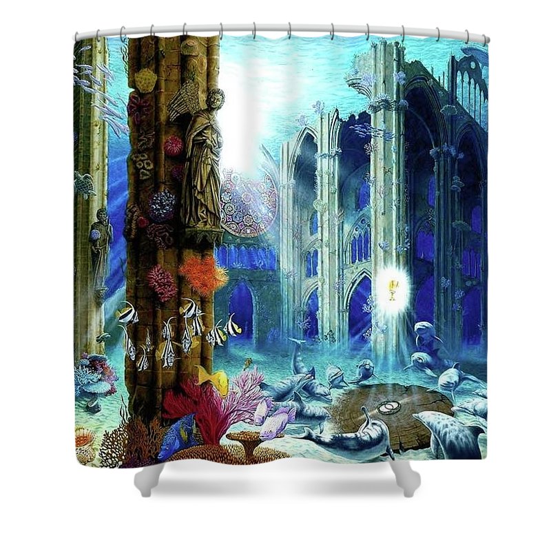 Guardians Of The Grail - Shower Curtain - visitors
