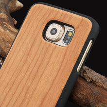 Real Wood Phone Cases For Samsung Galaxy S6 S6 edge Natural Rosewood Cherry Carbonized bamboo Wooden Case Hard PC Back Cover New - visitors