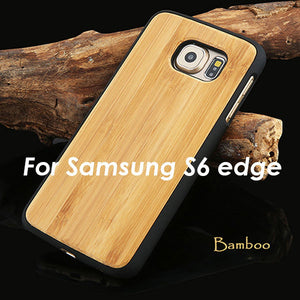 Real Wood Phone Cases For Samsung Galaxy S6 S6 edge Natural Rosewood Cherry Carbonized bamboo Wooden Case Hard PC Back Cover New - visitors
