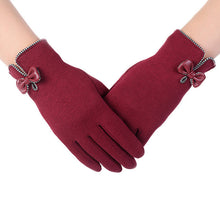 High Quality   Screen Gloves Ladies Womens Big Bow Winter Warm Mittens For winter gloves women - visitors
