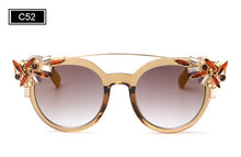 ROYAL GIRL High Quality Double Girder Cat Eye Sunglasses Women Brand Designer Vintage Sun Glasses With Diamond Oculos ss722 - visitors