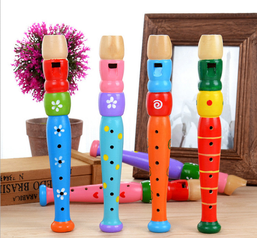 Wooden Trumpet Buglet Hooter Bugle Educational Toy Gift For Kids Music Instrument Toys for children small Piccolo toys  #YL - visitors