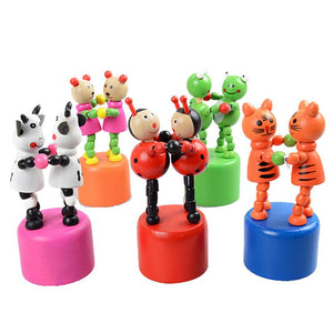Kids Intelligence Toy Dancing Stand Colorful Rocking Giraffe Wooden Toy Wooden spring swing dance toys for children  #YL - visitors