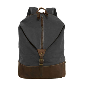 ECOSUSI Canvas Genuine Leather 15.6" Laptop Backpack Rucksack Business Bag - visitors