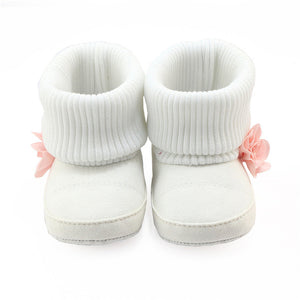 Toddler Newborn Baby Girls Boys Flower Crib Boots Soft Sole Prewalker Warm Baby girls winter Shoes drop ship - visitors