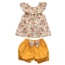 Toddler Infant Baby Girl Clothing Set Outfits Floral Shirt Tops Short Sleeve Flower Shorts Pants 2pcs Set Clothes Baby Girls - visitors