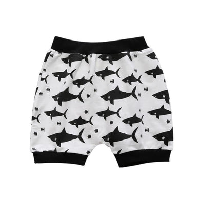 Shark and Fox Print Toddler Shorts - visitors