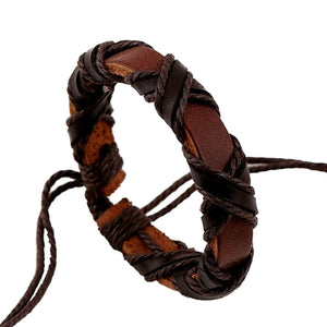 Unisex Weave Vintage Leather Bracelet - visitors