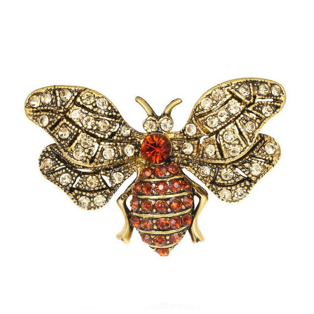 Vintage Large Enamel Butterfly and Bee Brooches - visitors