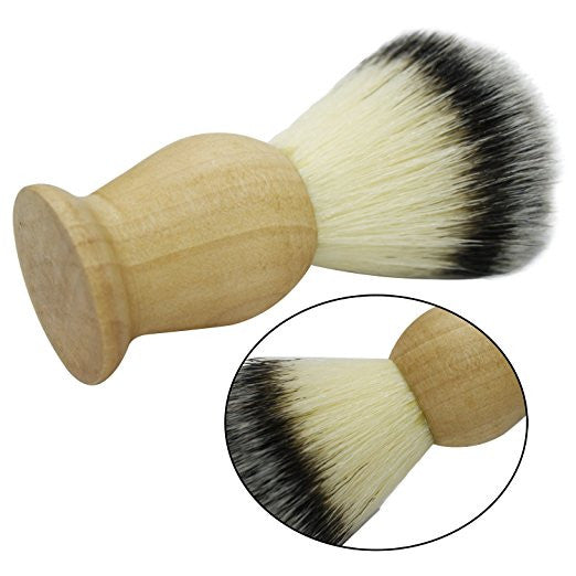 Natural Wooden Handle Synthetic Nylon Bristles Mustache Beards Brush Soft Boar Bristles Facial Care Hair Wet Shaving Brush for Men - visitors