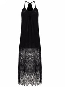 Strappy Hollow Loose Women's Maxi Dress - visitors