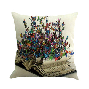 Butterfly Painting Linen Cushion Cover - visitors
