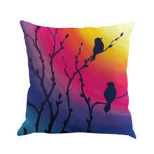 Tree Painting Linen Cushion Cover Throw Pillow Case Sofa Home Decor - visitors