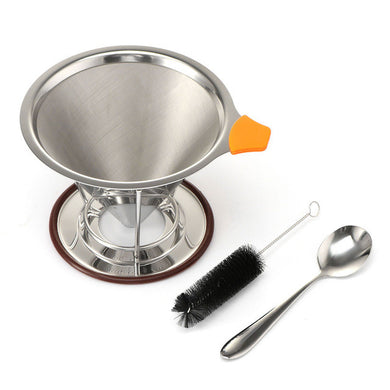 Mesh Coffee Filter - Stainless Steel with Spoon and Brush - visitors
