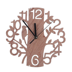 Tree Shaped Wooden Wall Clock - visitors