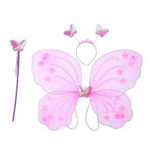 Butterfly Wings with Butterfly Headband and Fairy Magic Wand - visitors