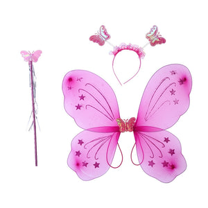Butterfly Wings with Butterfly Headband and Fairy Magic Wand - visitors