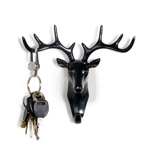 Vintage Deer Head Antlers Wall Hook for Hanging Clothes Hat Scarf Key Deer Horns Hanger Rack Wall Decoration - visitors
