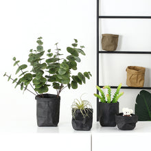 Washable Kraft Paper Bag Plant Flowers Pots Multifunction Home Storage Bag Reuse - visitors