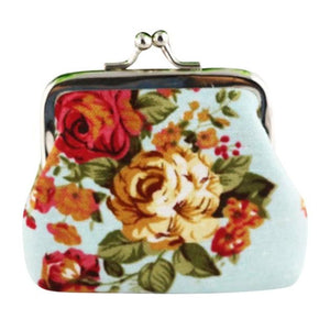 Women Lady Retro Vintage Flower Small Wallet Hasp Purse Clutch Bag - visitors