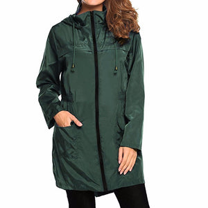 Women Lightweight Travel Waterproof Raincoat Hoodie Windproof Hiking Coat Jacket - visitors