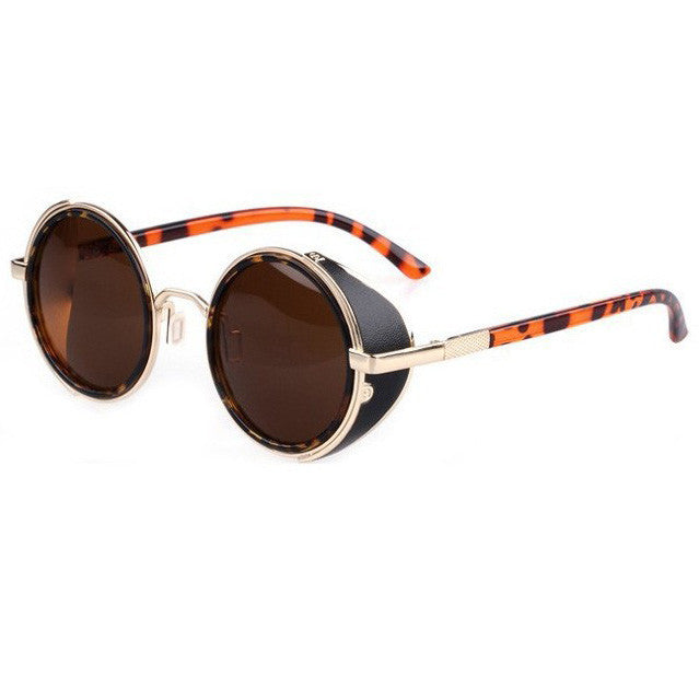 Mirror Lens Round Glasses Cyber Goggles Steampunk Sunglasses Vintage Retro - visitors