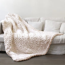Hand Knitted Chunky Blanket - 80x100cm / 31.5x39.4in - visitors