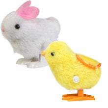 New Infant Child Toys Hopping Wind Up Easter Chick and Bunny - visitors