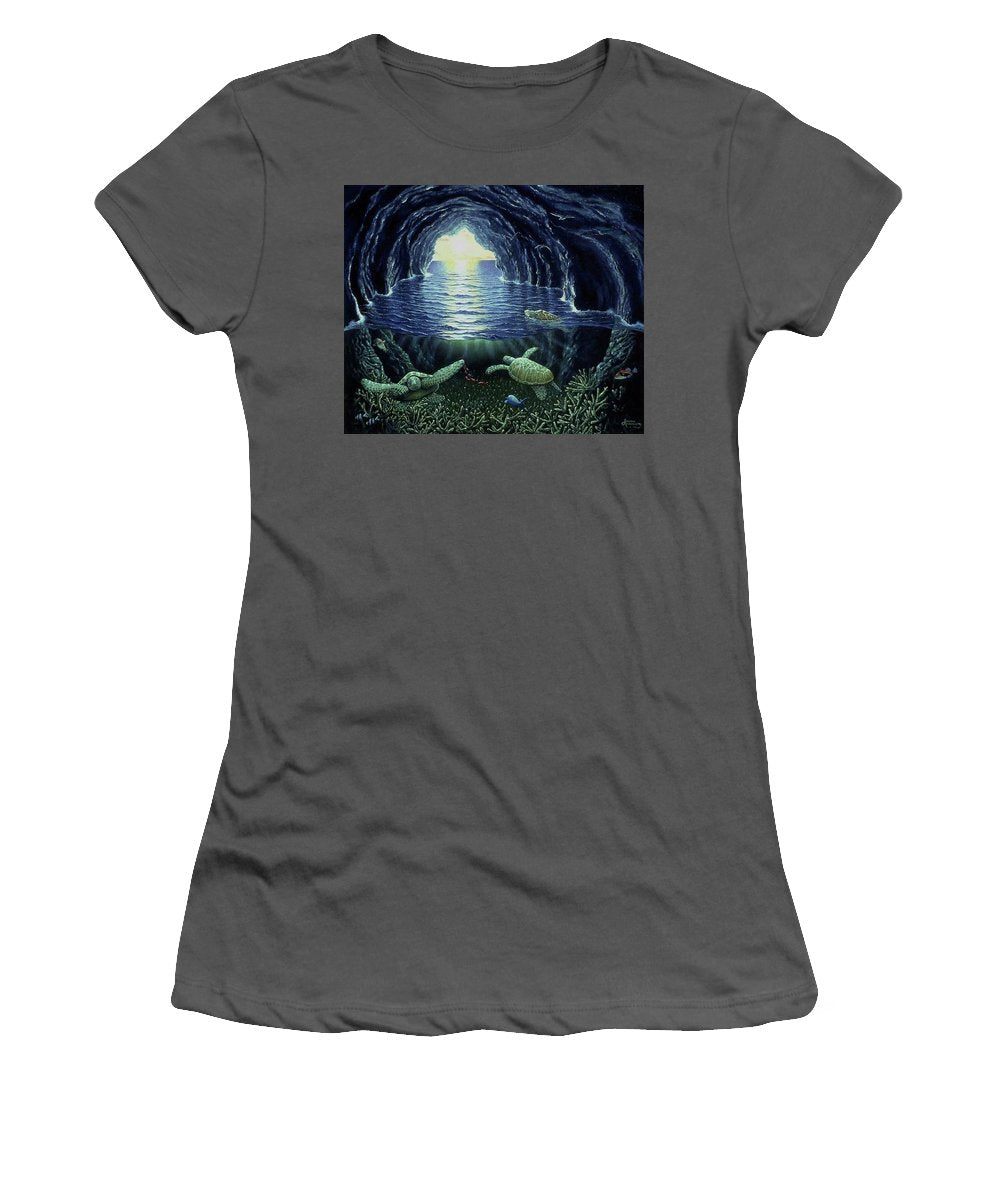 Turtle Cave - Women's T-Shirt (Athletic Fit) - visitors